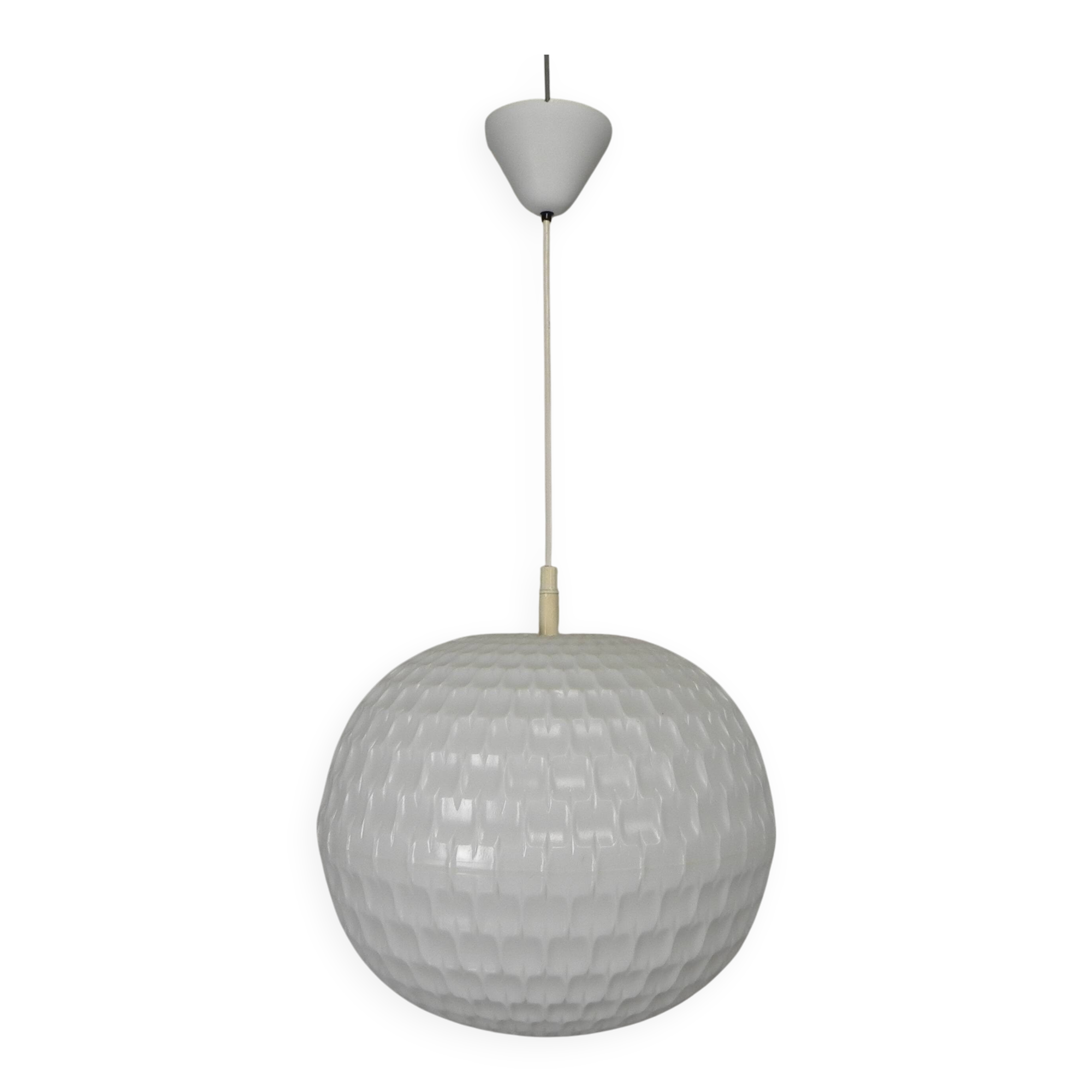 Vintage pendant lamp Aloys F. Gangkofner for Erco, plastic sphere