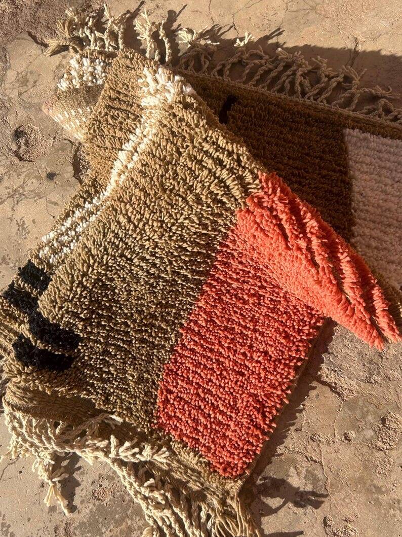 Petit tapis berbère fait main traditionnelle artisanale 100/200 cm