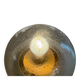 Flush glass shade with bubble texture and brass base by Hillebrand, 1960s, Germany.