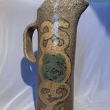 Vintage earthenware pitcher years 50/60 signed jc monange