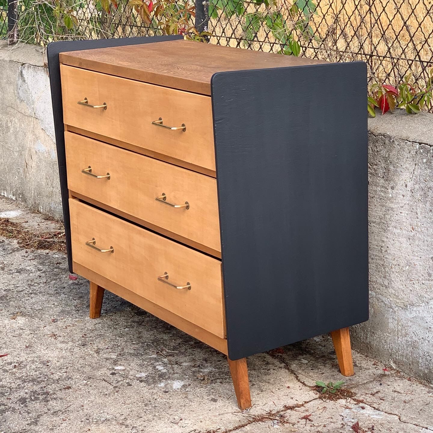 1960 compass foot chest of drawers