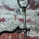 Bronze and brass desk lamp, tulip in glass paste 1930