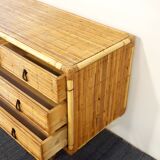 Rattan and bamboo chest of drawers