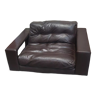 Dark brown leather armchair from steiner by designer pascal daveluy model ranelagh