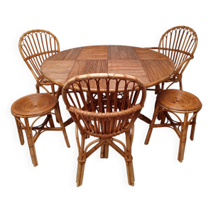 Table bambou avec rallonges