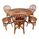 Bamboo table with extensions, 3 chairs and 3 stools from the 1960s.