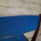 Vintage lacquered top desk with iron structure and pointed brass feet