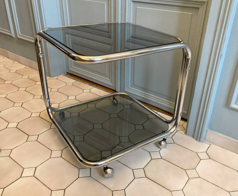 Table basse à double niveau des années 1970