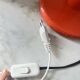Vintage Space Age Orange Metal Table Lamp Adjustable Gooseneck, 1970s