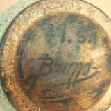 Large vase in glazed ceramic and "fat lava", signed Bruno Dose, design from the 50s/60s