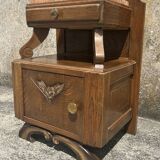 Pair of bedside tables, 1930s, 1940s, solid wood and marble