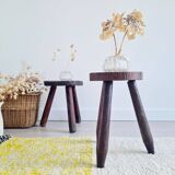 Tabouret tripode en bois - tabouret de berger ancien