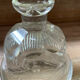 "Bohemian crystal carafe from Czechoslovakia with stopper, engraved decoration."
