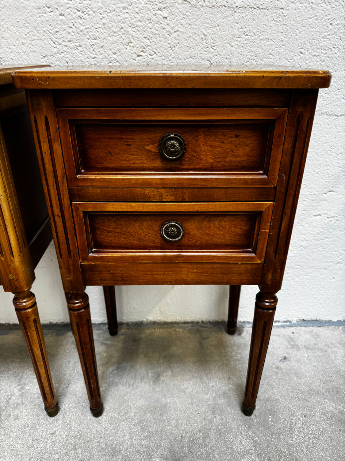 Pair of Louis XVI style bedside tables