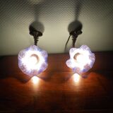Vintage Wall Sconces with Opaline Glass, 1970s, Set of 2