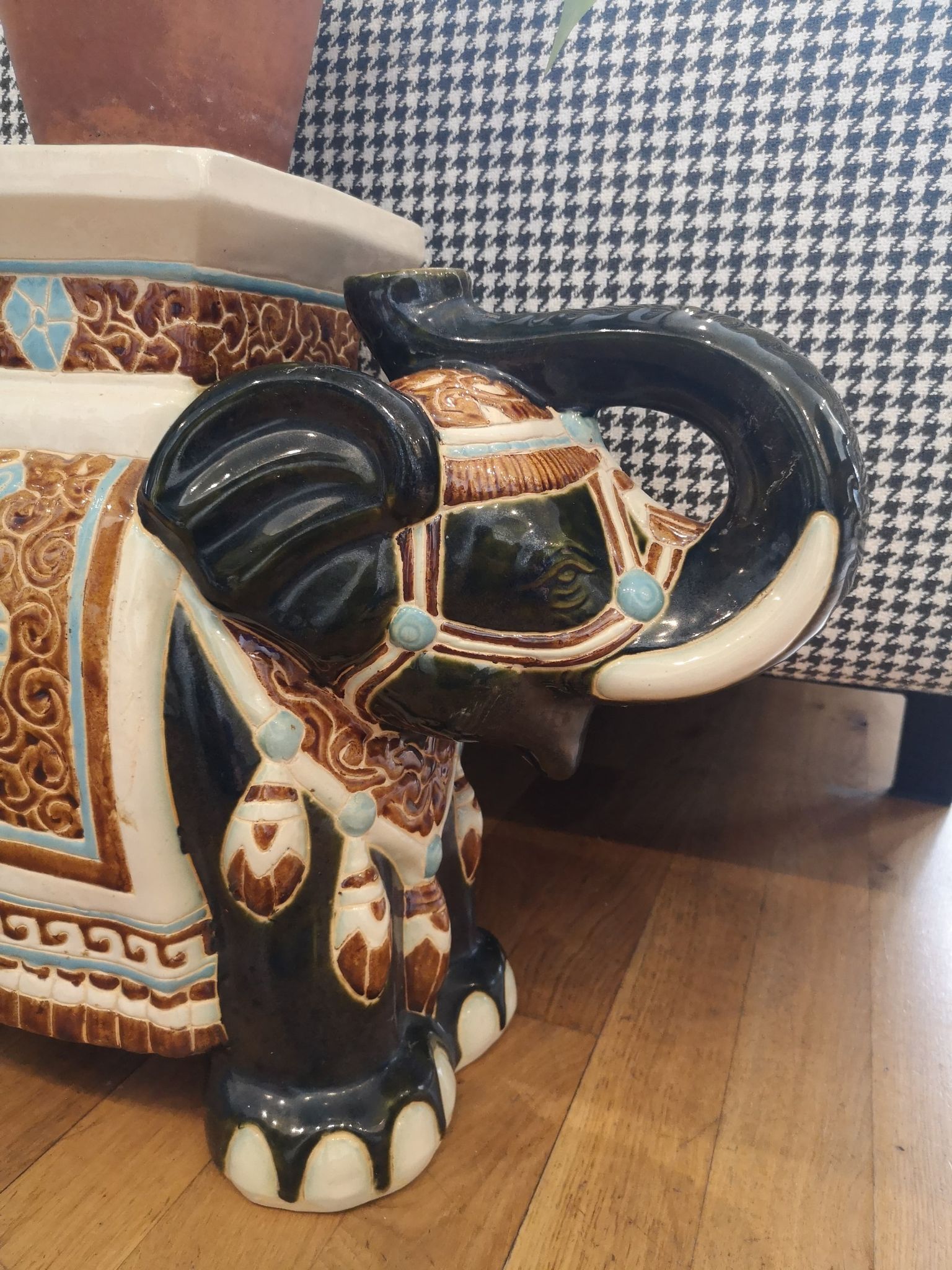 Ceramic elephant plant holder