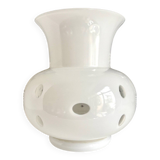 Vase balustre overlay en opaline blanche