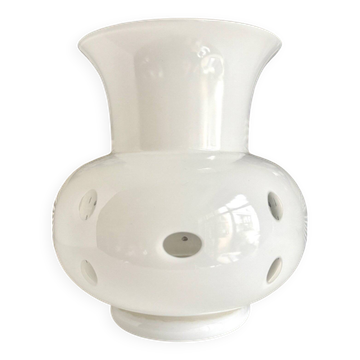 White opaline overlay baluster vase
