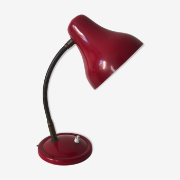 Lampe de bureau rouge diable 28cm vintage 1960