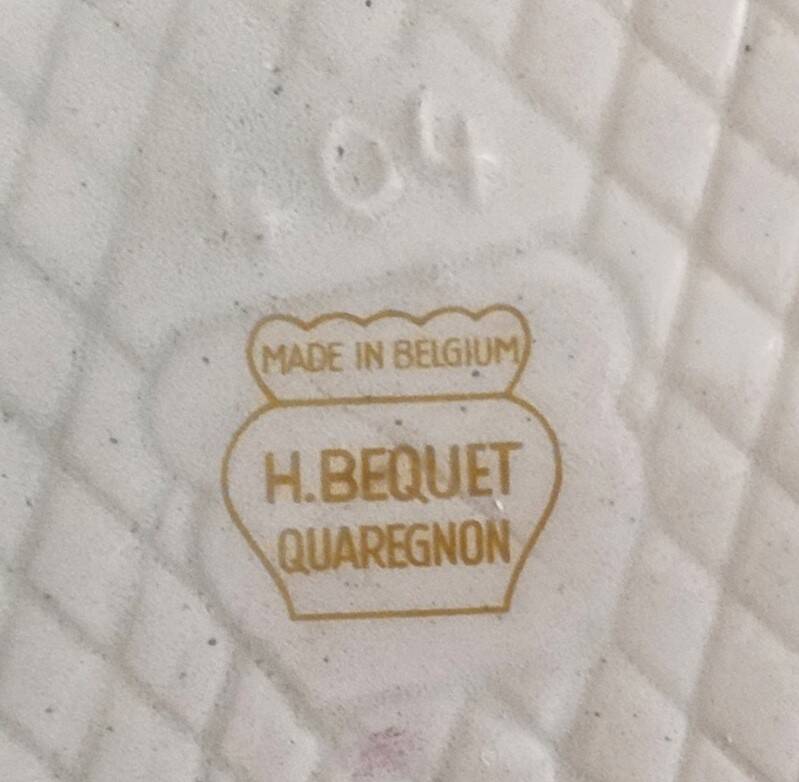 Pair of peacock vases by Hubert Bequet - Pearly ceramic - Belgium - 60s