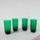 Lot de 4 verres à eau en verre vert, Design, 1970
