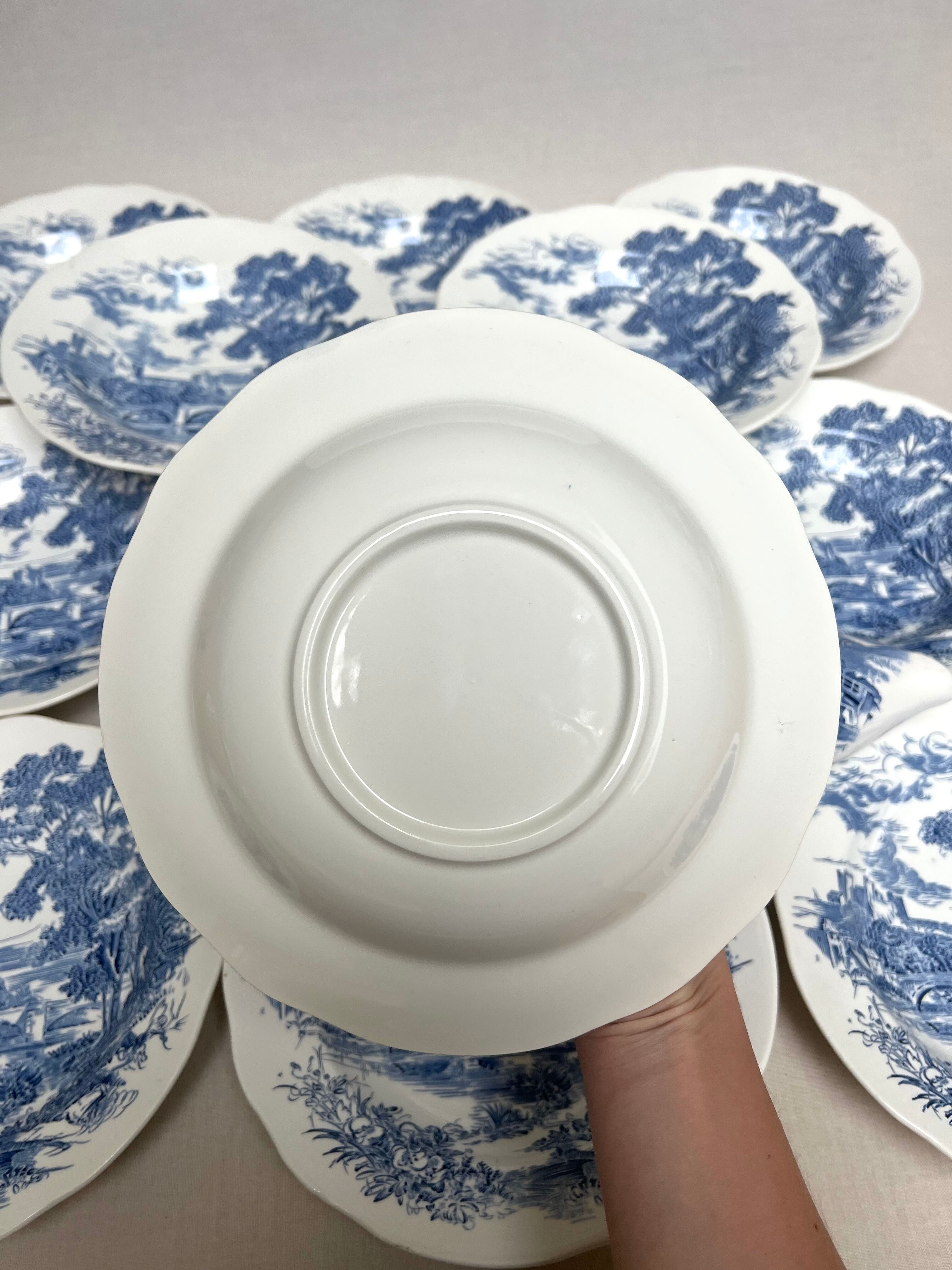 English plates Gien countryside