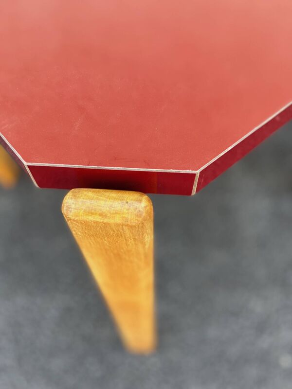 Table Bruno Rey en formica rouge pour Dietiker, 1970s