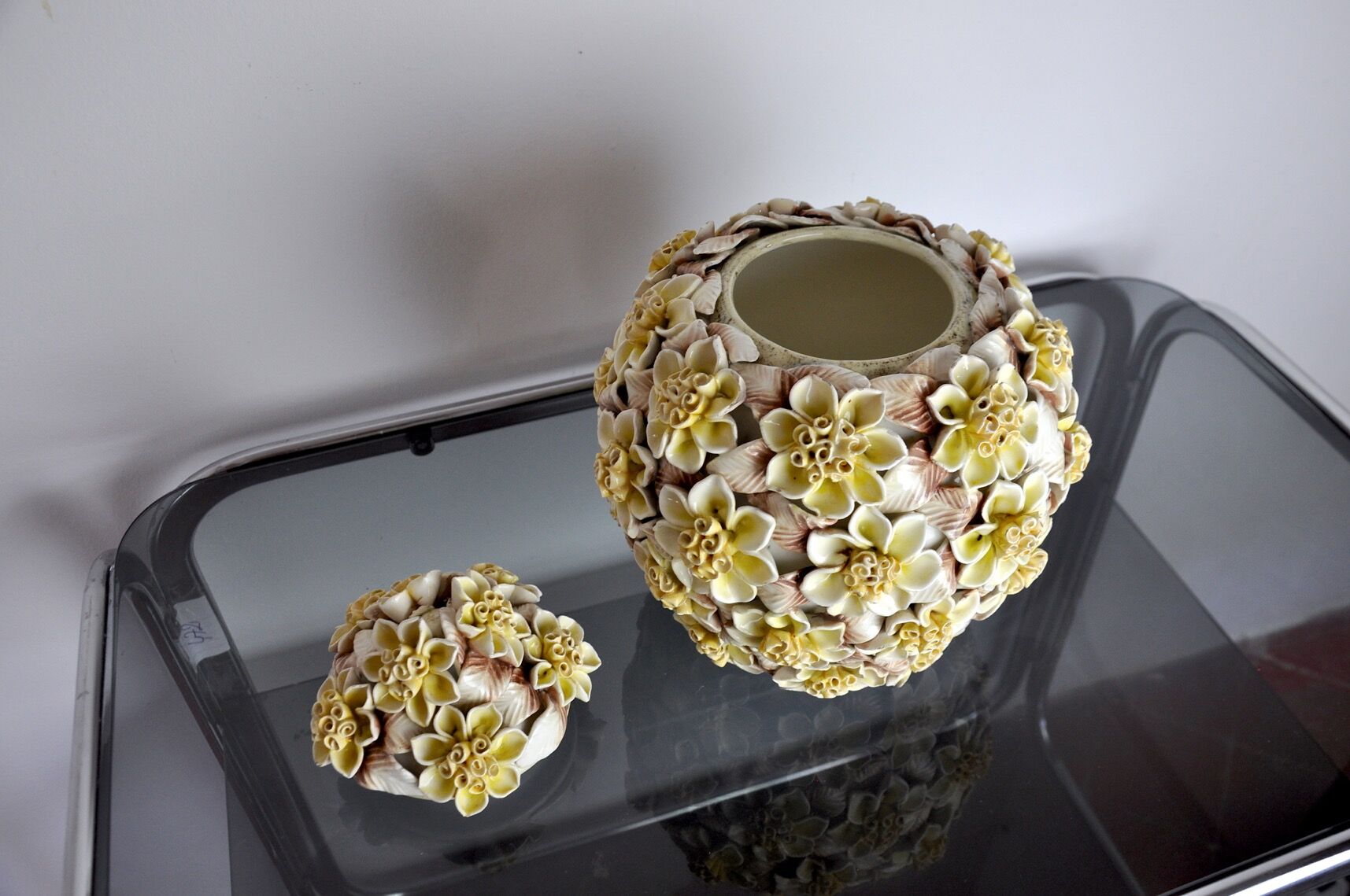 Vase Fleuri Manises, Spain, 1970