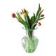 Vase en verre soufflé à motif vert