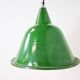 Large vintage industrial green enamel pendant lights, 1960s