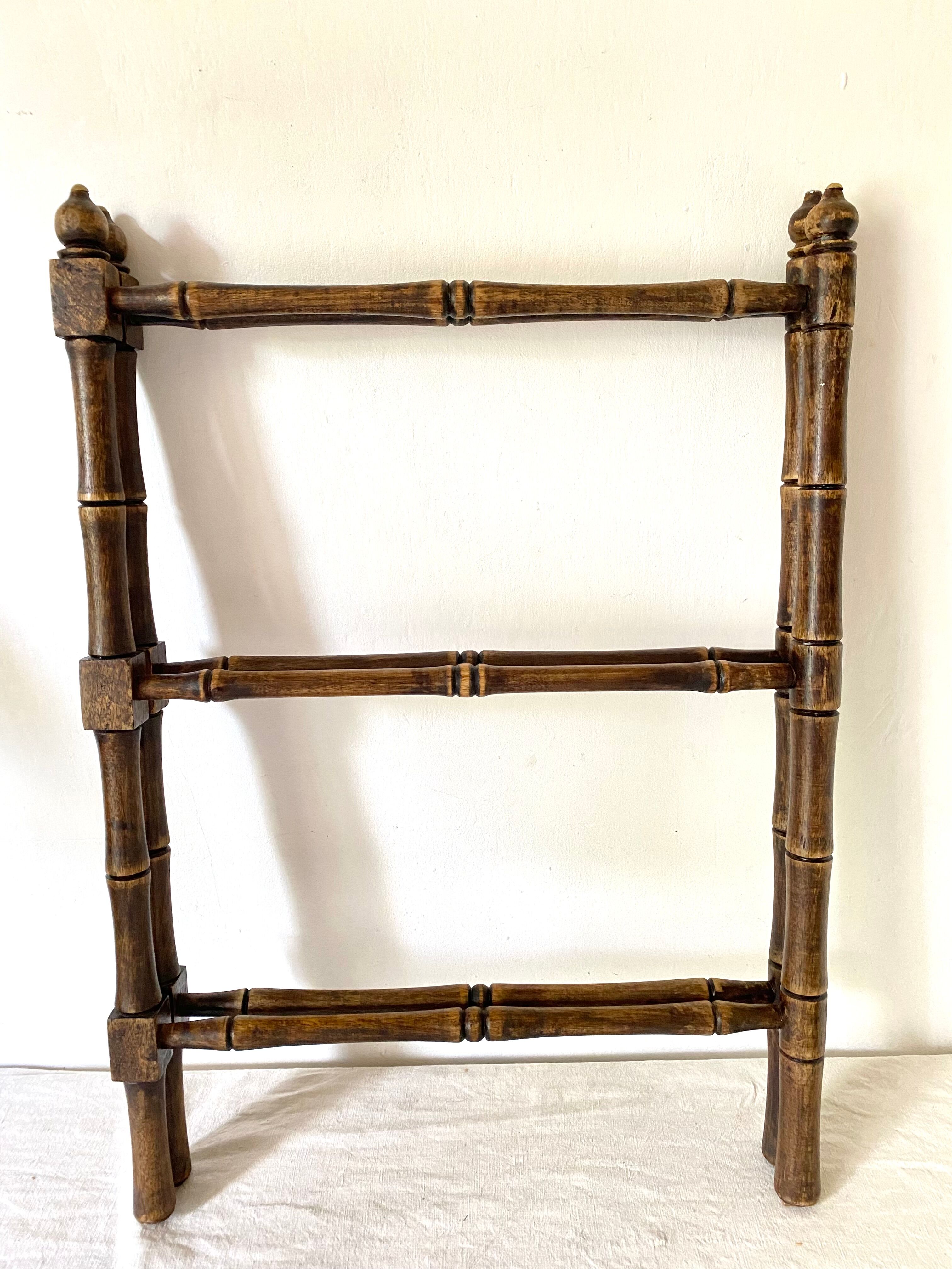 Antique wooden towel rack