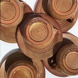 5 Cups Vallauris artisanal red brown terracotta