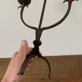 Brutalist Iron Candle Holder Circa 1970 Vintage