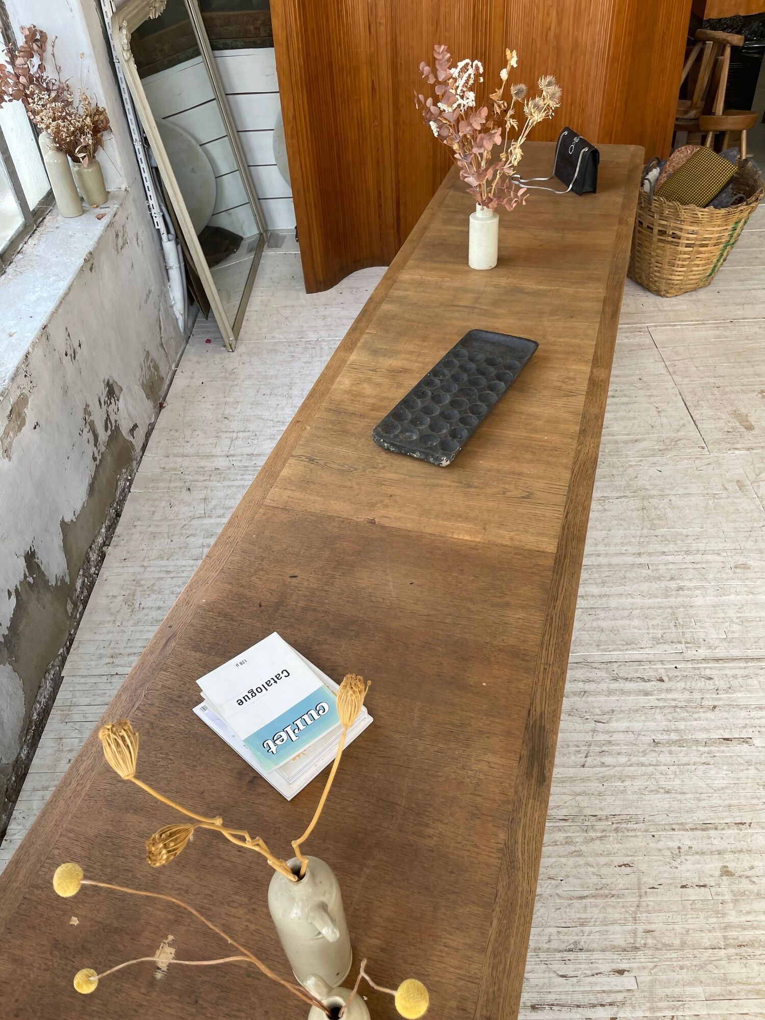 Two-sided counter sliding doors oak XXL 4m enfilade