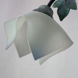 Table lamp in metal and frosted glass by Jean-Pierre Ryckaert, collection "Louisiane" 60's