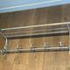 Large Aluminium Wall Coat Rack with Ten Hooks and Luggage Rack