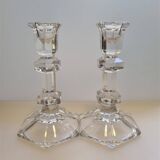 Pair of glass candlesticks