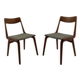 Chaises de salle à manger en teck Boomerang par A.E. Christensen, ensemble de 2.
