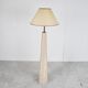 Conical travertine and brass floor lamp, 1970s by Camille Breesch