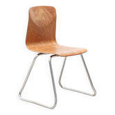 Flötotto chair with straight shell, oak and chrome