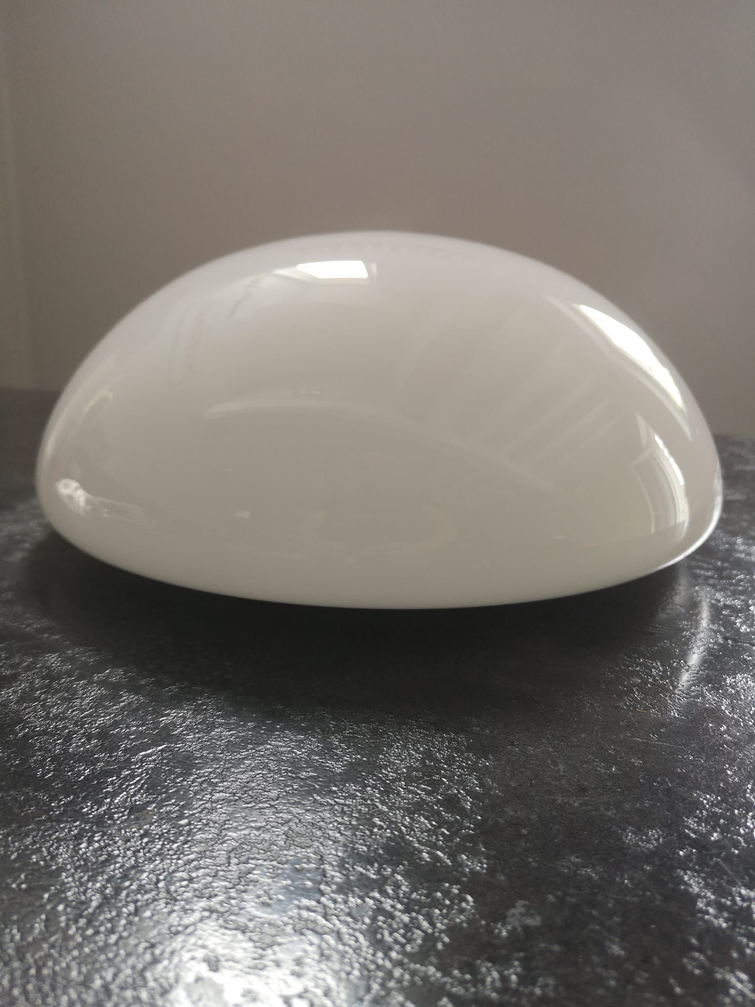 Lampshade old ceiling lamp half globe ball opaline industrial white vintage tbe ø 30 cm 2 lights