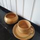 Ensemble de 10 tasses à café avec soucoupes et sucrier en grès