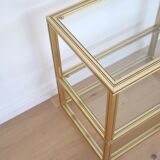 Bookcase shelf Pierre Vandel Paris gilded brass