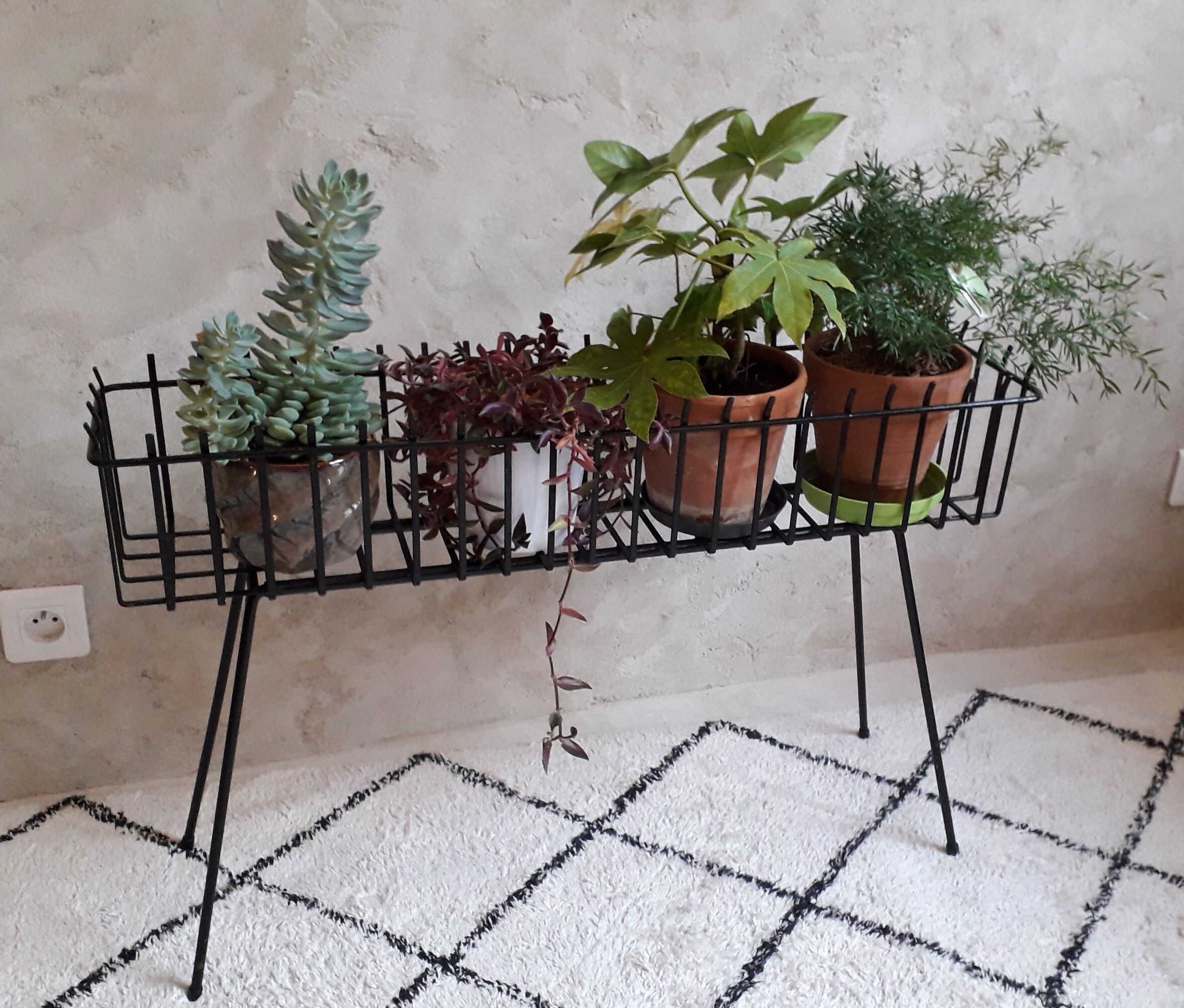 Metal indoor planter