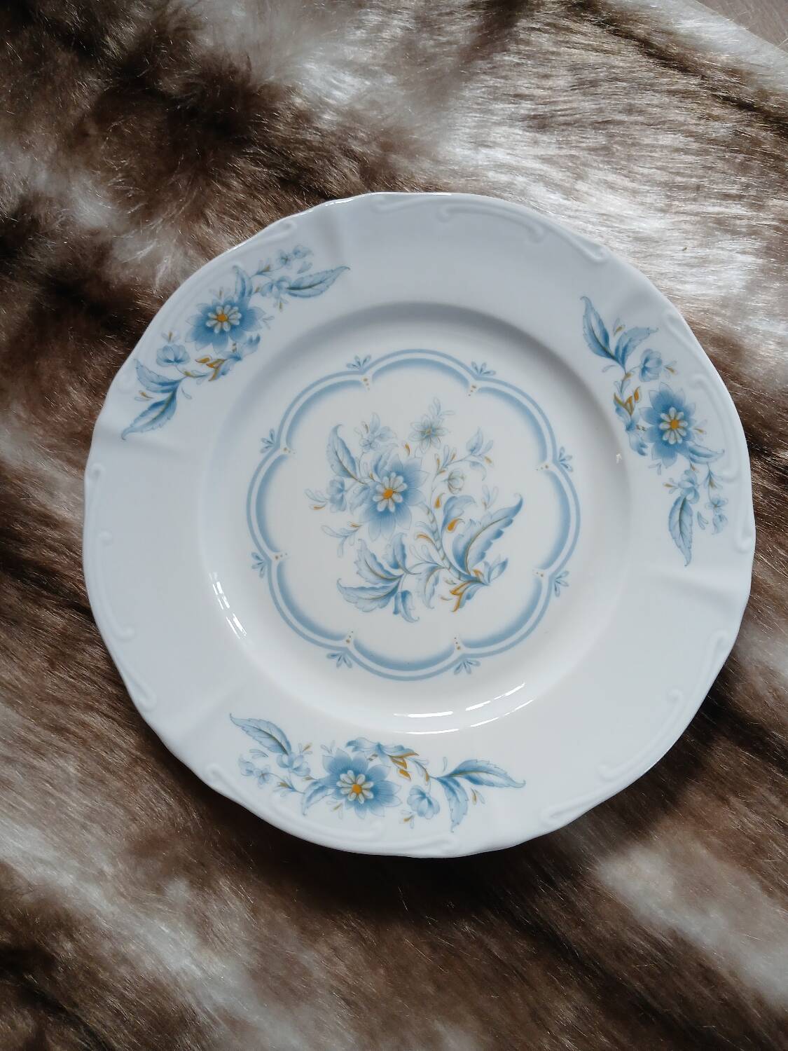 12 antique dessert plates in Chauvigny porcelain