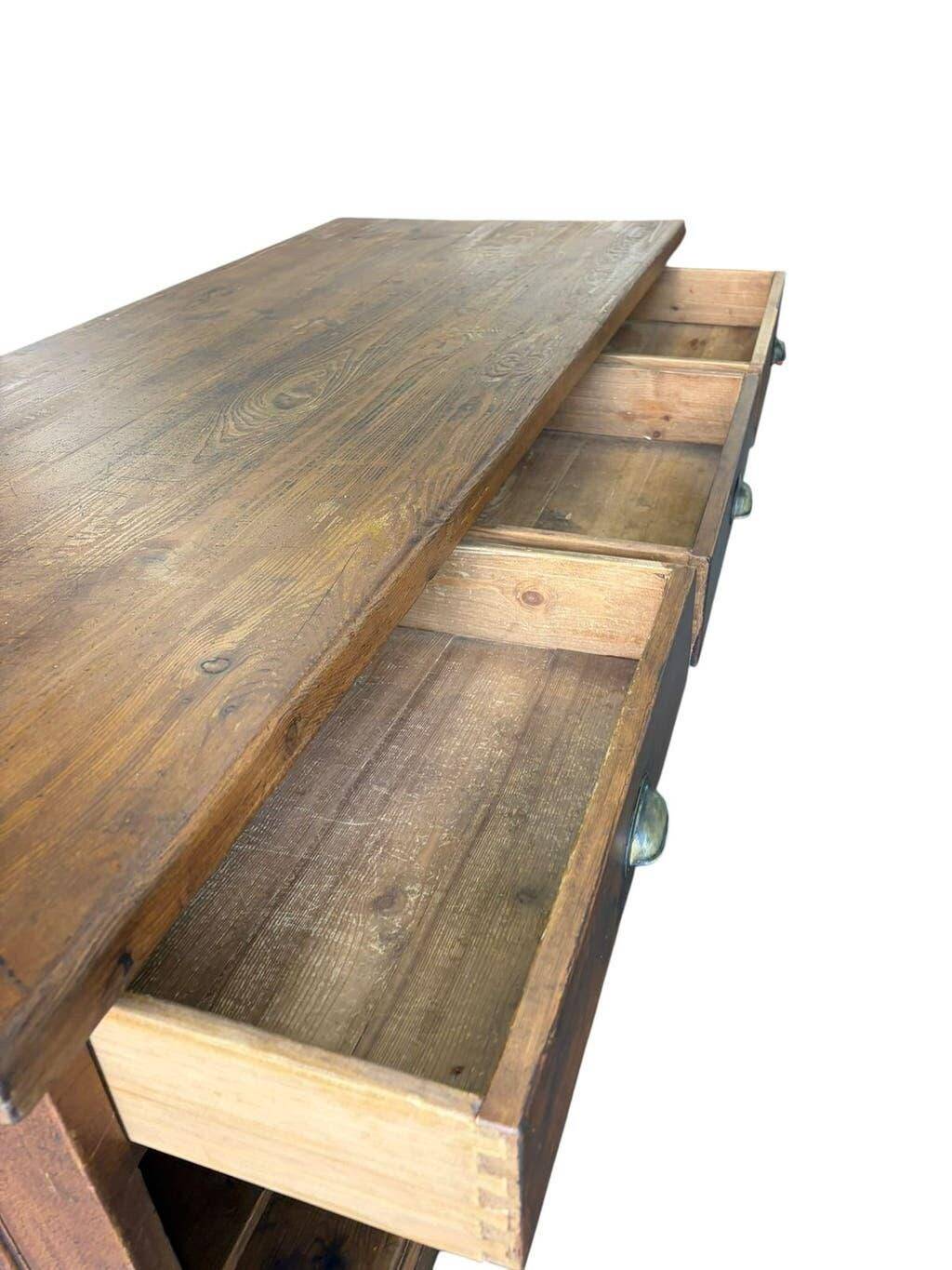 Comptoir de magasin, îlot de cuisine vintage en bois