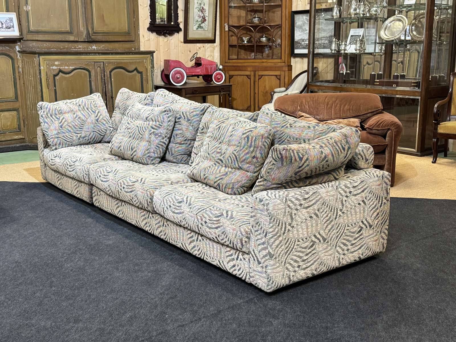 Modular sofa by Roche Bobois from the 1980s in fabric, 2 modules.
