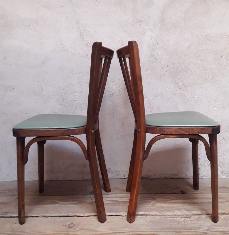 Pair of Baumann bistro chairs n°12