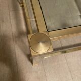 Table d’appoint plexi et doré, Pierre Vandel, 1970s