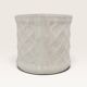 Glazed white earthenware cache-pot